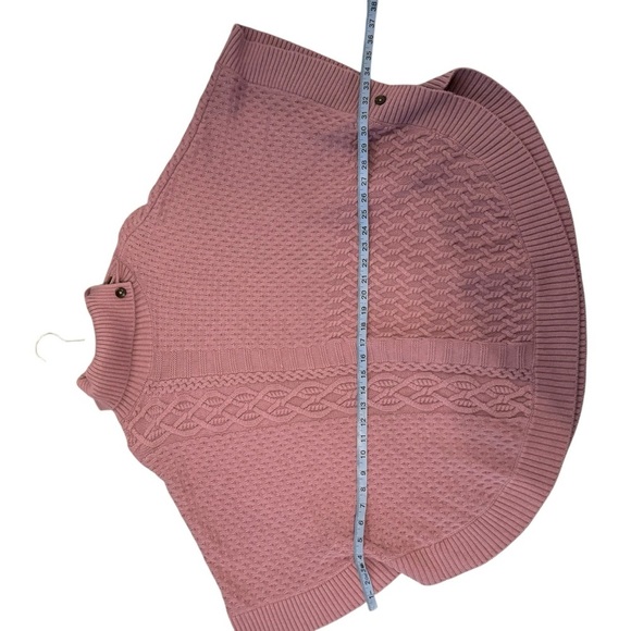 Talbots woman Lambswool blend lavender purple cable knit poncho sweater XL - Picture 10 of 11